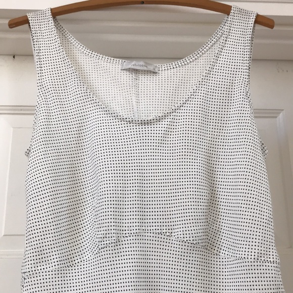 Cut Loose size Small linen sleeveless dress. Tiny black polka dots on white. EUC - Picture 5 of 8